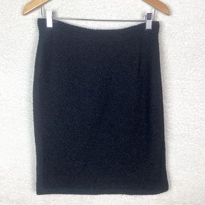 Vintage Genny Skirt Size 10 100%‎ Pure Wool Black Straight A-Line Lined Italian